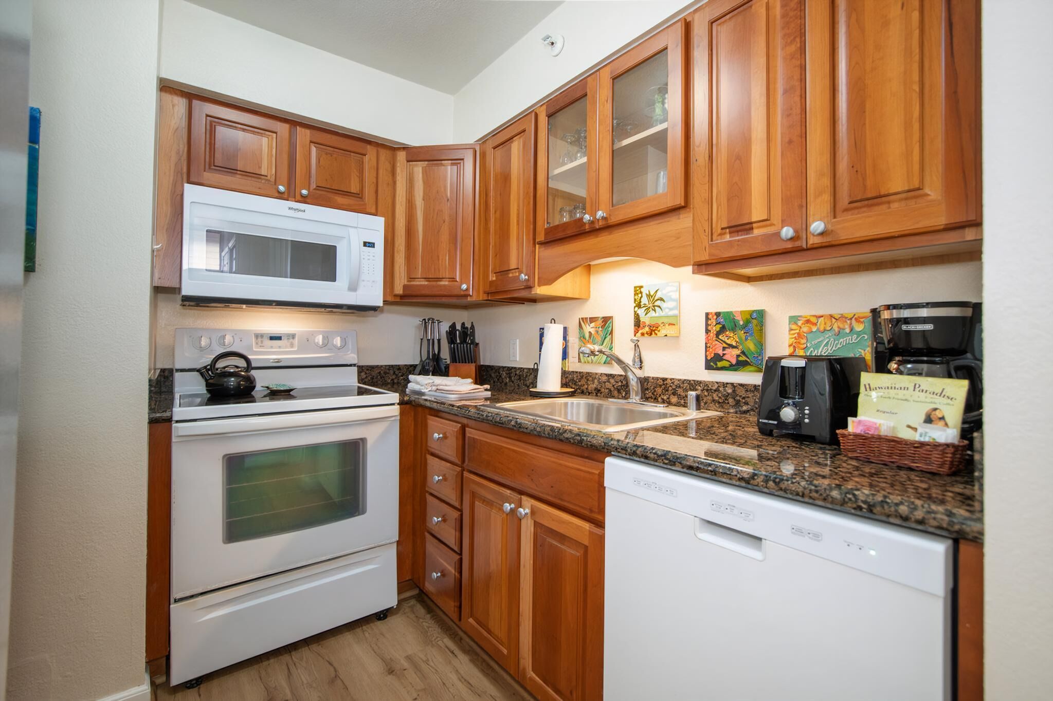 Fridge, oven, stovetop, dishwasher