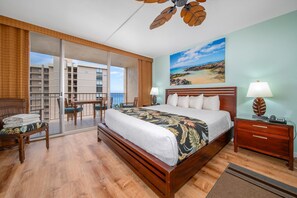 In-room safe, iron/ironing board, WiFi, bed sheets - Royal Kahana Maui 819 Ocean View Studio (Lahaina)