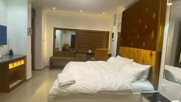 Luxury Room, Balcony, City View | Desk, laptop workspace, free WiFi