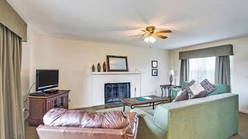 TV, fireplace, table tennis