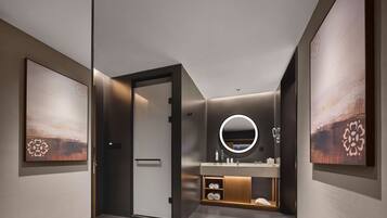 Deluxe Room, 2 Single Beds | Bathroom | Hair dryer, bathrobes, slippers, bidet