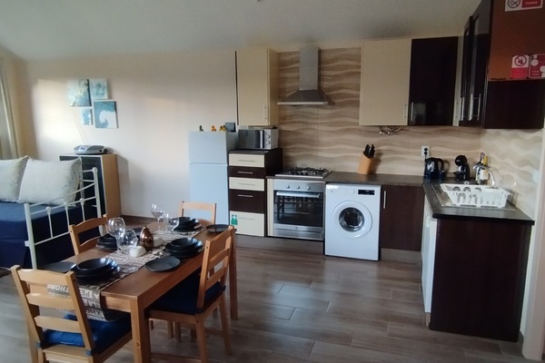Fully equipped open plan kitchen