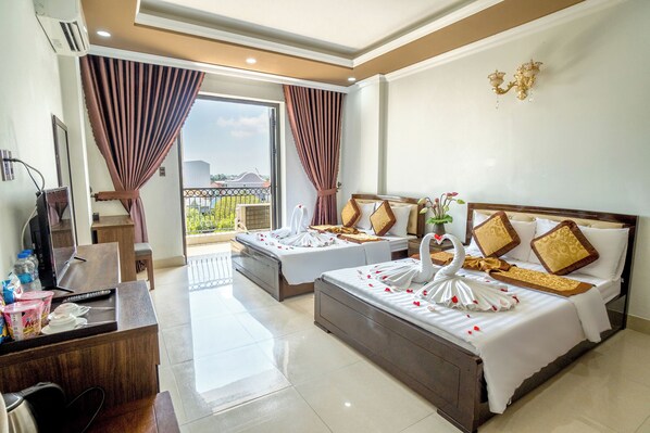 Standard Quadruple Room, Balcony, City View | View from room