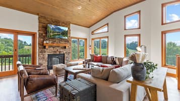 Smart TV, fireplace, video games, books
