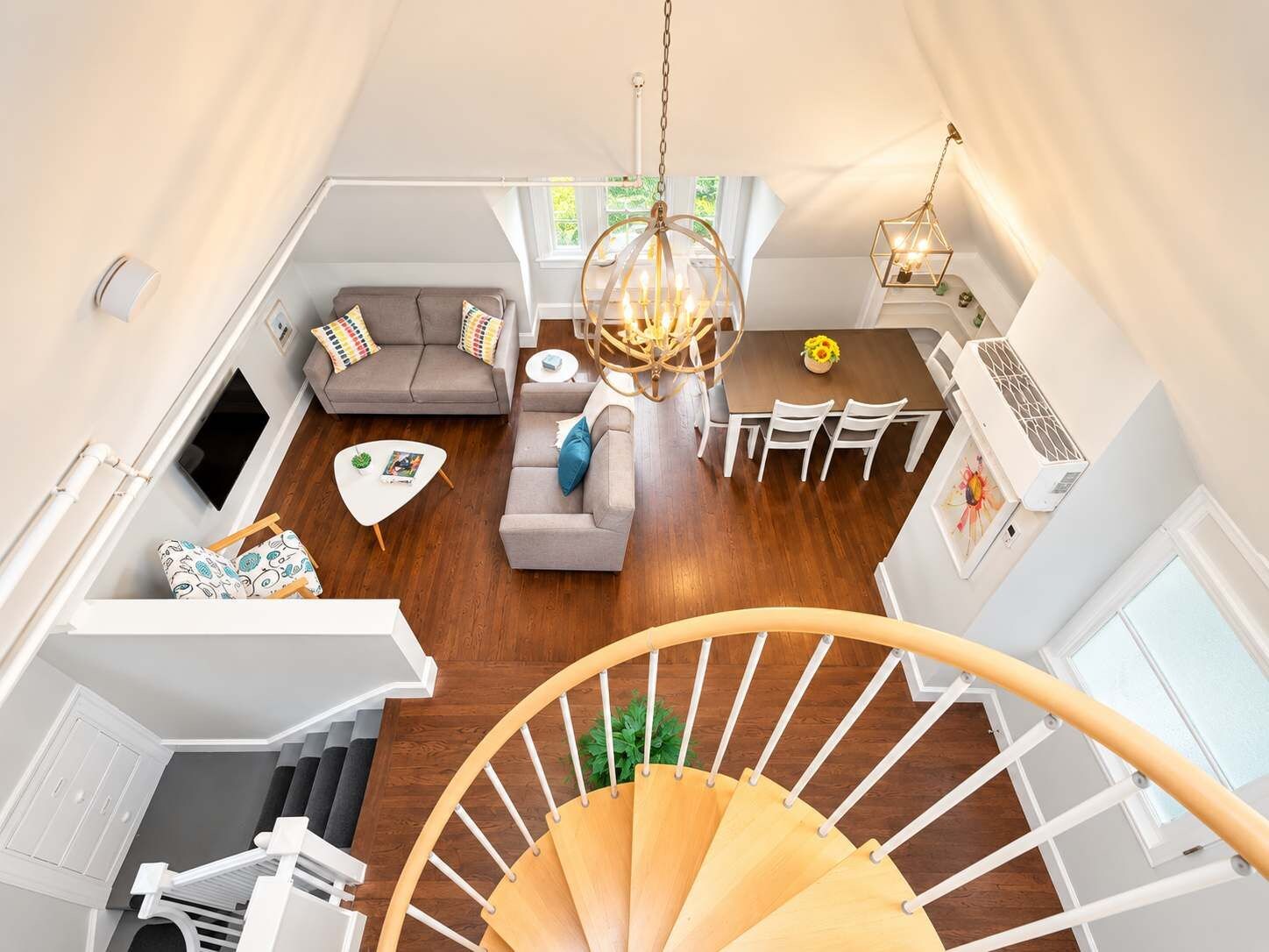 Bright Loft Living and Dining Overlook
