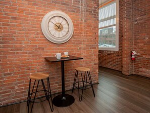 Dining - Jennifer’s Historic Loft | Glass-Enclosed Bedroom (Providence)