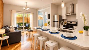 Sunlit Scandinavian Living and Kitchen