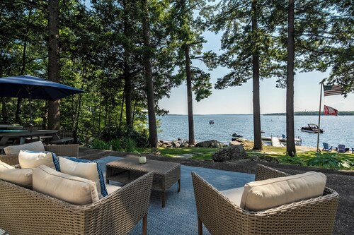 Direct Sebago Lakefront – Beach, Dock, Mooring, 3BR/2BA + EV Charger
