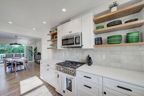 Microwave, oven, stovetop, dishwasher