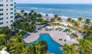 Outdoor pool - Modern 2BR Oceanfront Condo at Hollywood Beach (Hollywood)