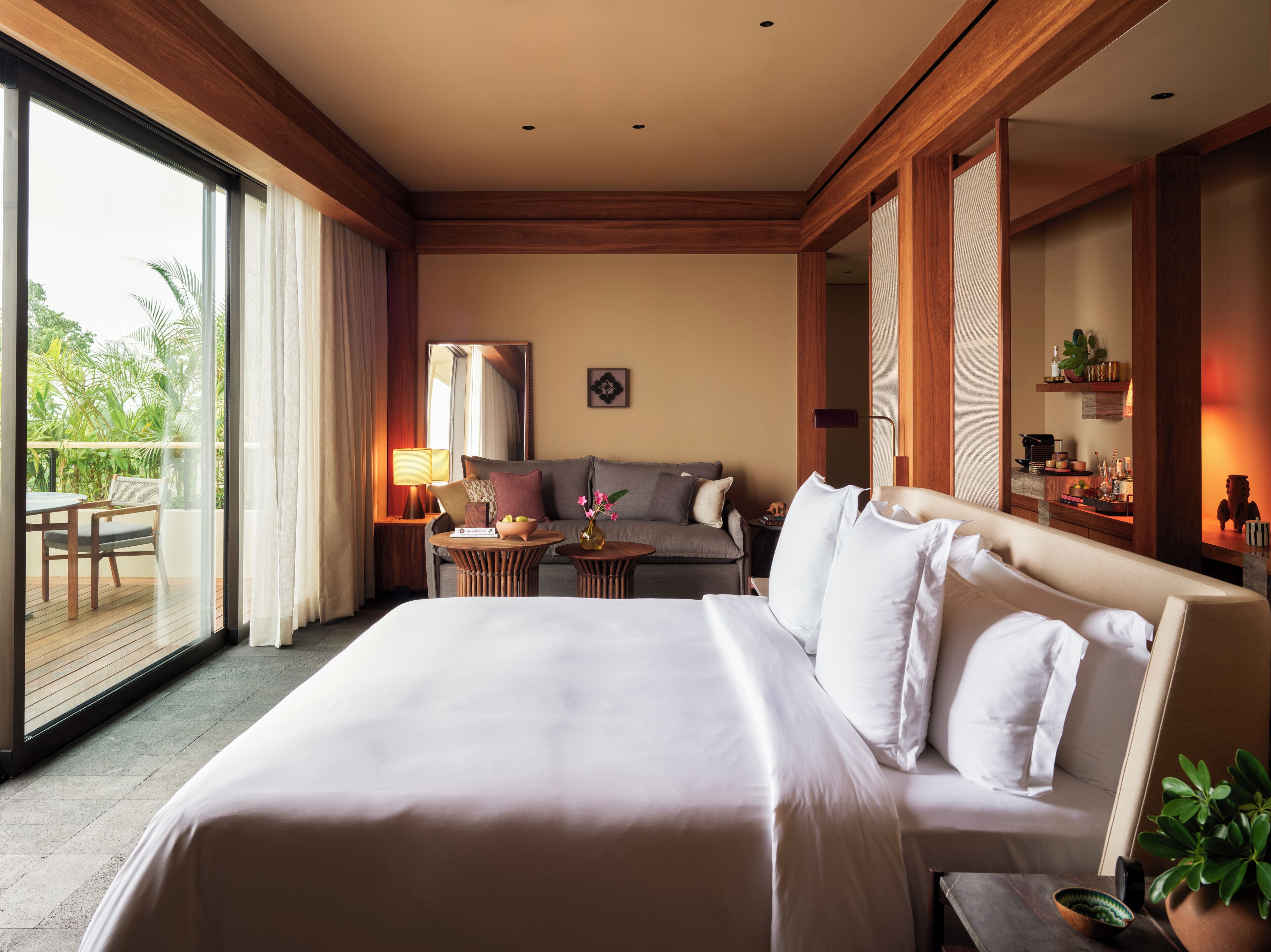 Premium bedding, free minibar items, in-room safe