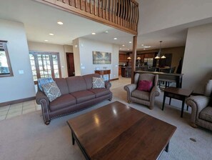 Smart TV, fireplace, foosball, offices