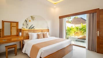 Villa | Skrivbord, arbetsyta för laptop, gratis wi-fi och sängkläder