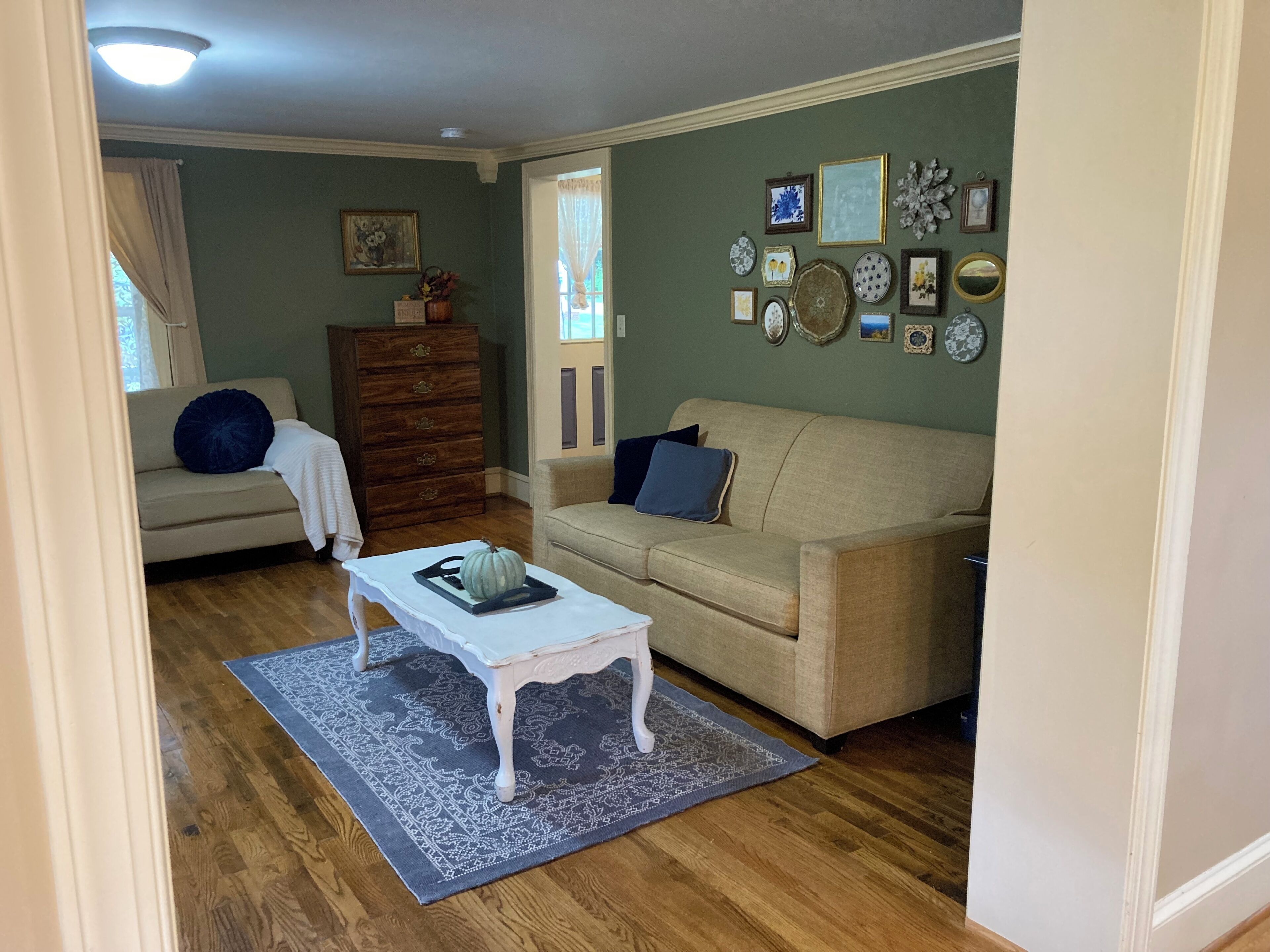 Smart TV, DVD player, books, music library