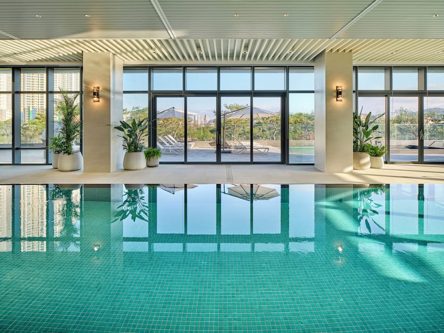Indoor pool, seasonal outdoor pool