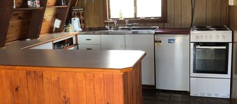 A Frame 2 b/room cabin, furnished, self contained. Free parking. Quite location