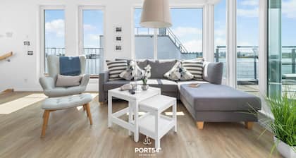 Key West - schwimmendes Haus, Sauna, Dachterrasse mit 360° Blick und Lounge