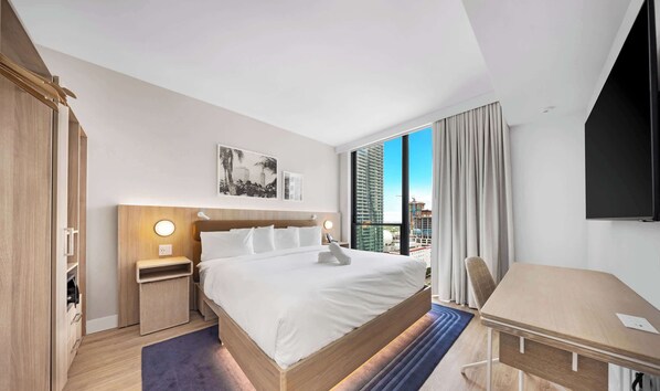 1 soveværelse, skrivebord, strygejern/strygebræt, weekendseng