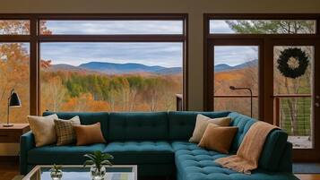 Smart TV, fireplace, video games, DVD player