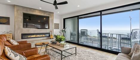 TV, fireplace, offices
