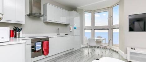 Fridge, microwave, oven, electric kettle