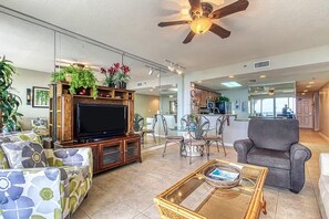 Condo, Multiple Beds (Sterling Sands 103) | Living area | TV - Sterling Sands 103 (Destin)