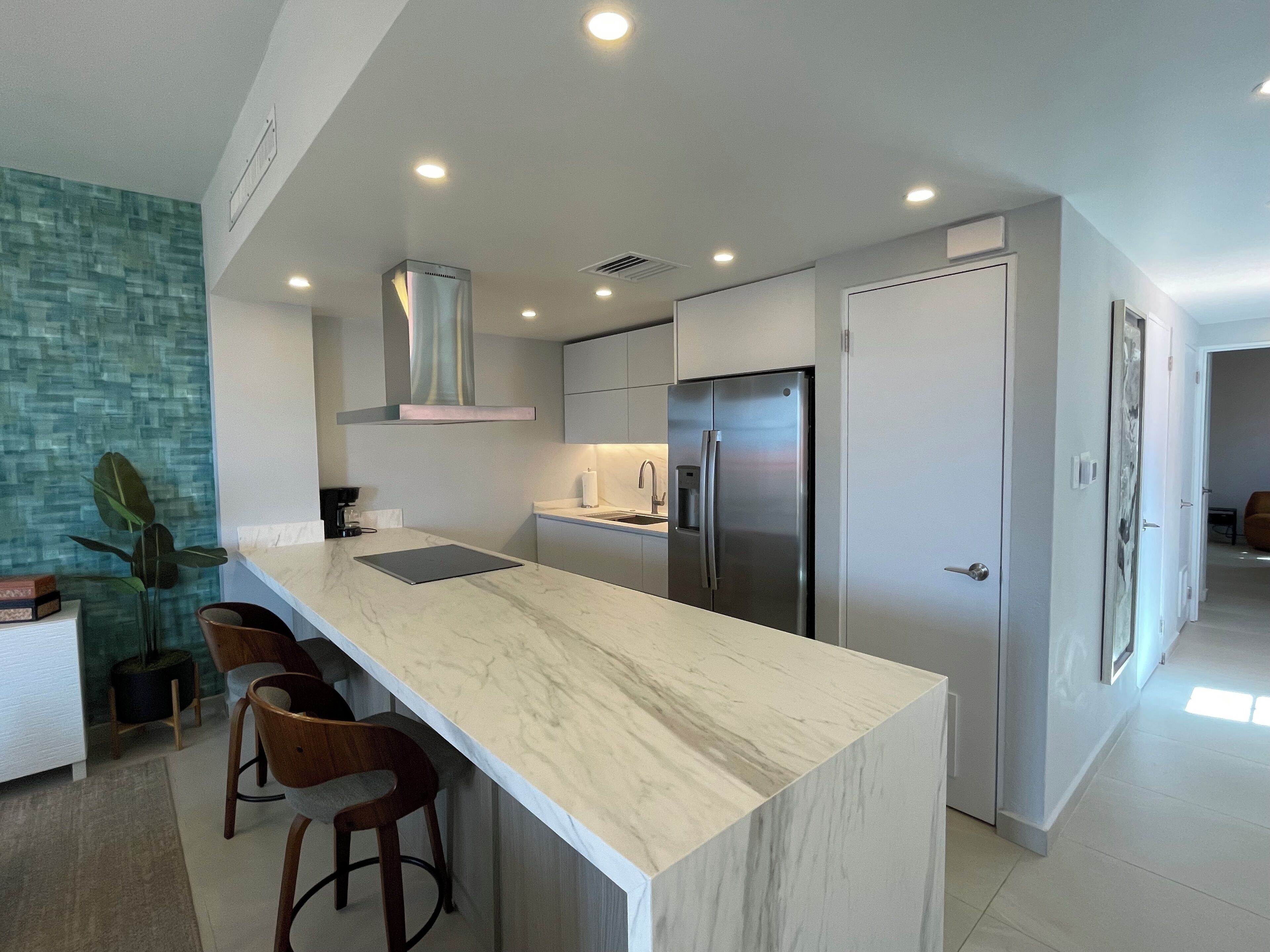 Apartment, Ocean View | Private kitchen | Full-size fridge, microwave, oven, stovetop