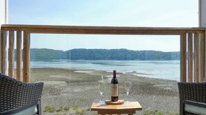 Outdoor dining - CanalFront Haven with Gorgeous Waterview, Hot Tub and EV Charger (Hoodsport)