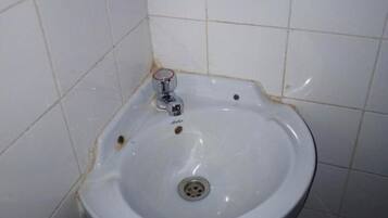 Een douche, handdoeken, zeep, toiletpapier