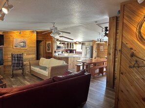 Living area - Shady House with River Access & Donkeys! (Fredericksburg)