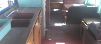 1-bedroom cabin @ Bus hostel bus #1 one queen bed and one bunk bed. Sleeps 2