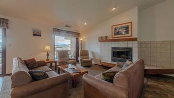 TV, fireplace, video games, DVD player