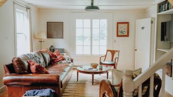 Smart TV, chimenea y libros