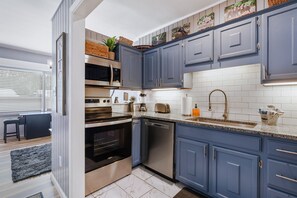 Fridge, microwave, oven, stovetop - Walk to PWKY~Fireplace~Wooded~Ground Floor (Pigeon Forge)