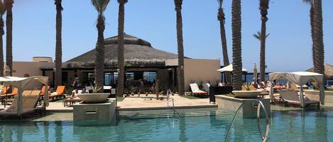 Outdoor pool, a heated pool