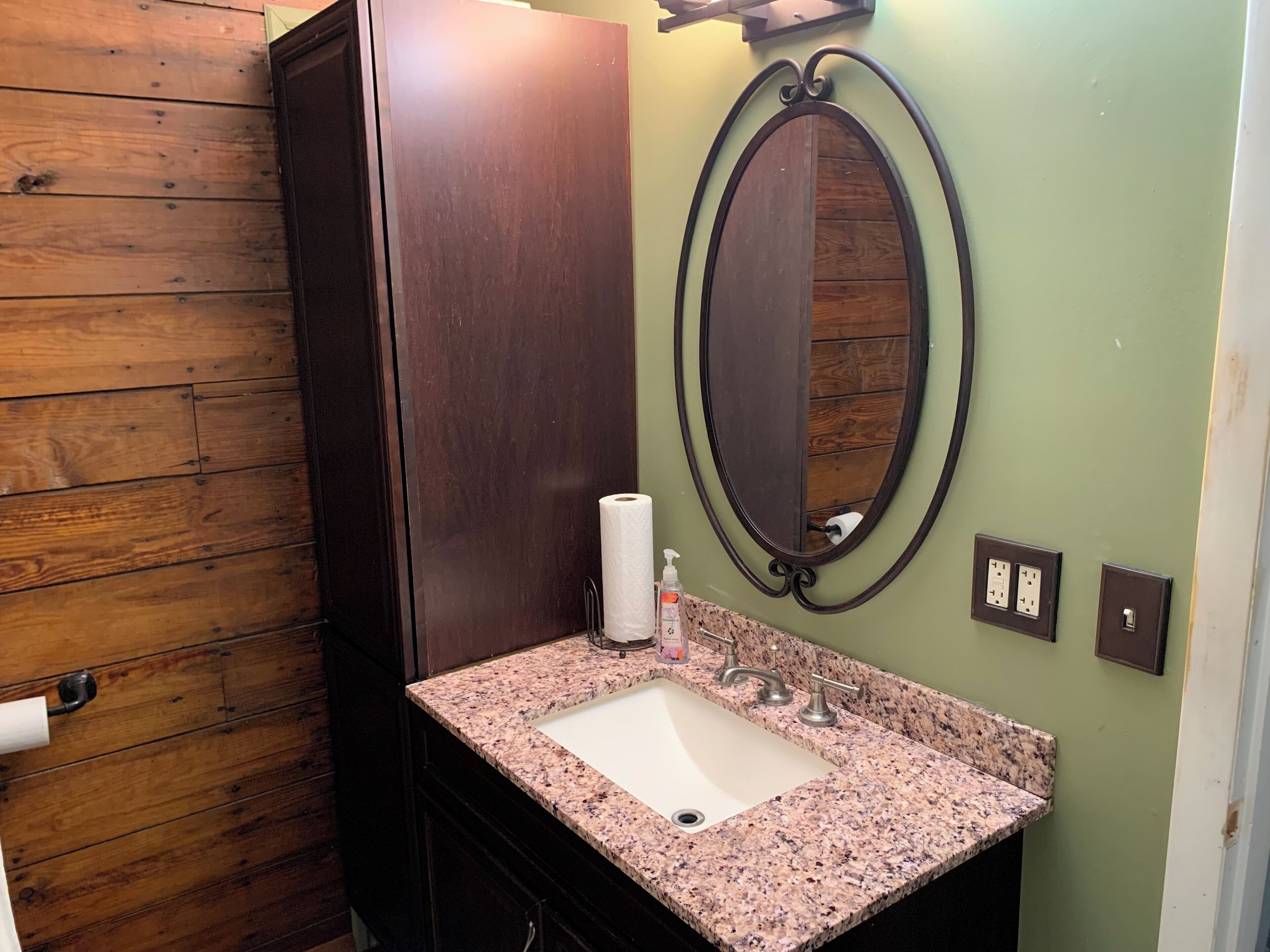 Hair dryer, towels, toilet paper