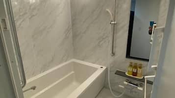 Standard Twin Room, Partial Lake View | Bathroom | Combined shower/tub, hair dryer, slippers, bidet