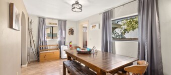 Base Camp with Hot Tub, on main street, Wi-Fi, dog friendly, family friendly home.