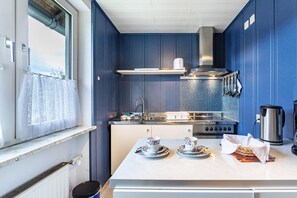 Fridge, microwave, oven, stovetop - Apartment 'Ferienwohnung Typ B' with Balcony and Wi-Fi (Willingen (Upland))