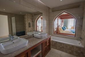 Shower, free toiletries, hair dryer, bathrobes