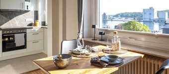 Urban living with fjord view, parking space, water view, WLAN