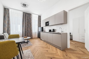 Basic Apartment, 1 Bedroom, Kitchenette | Living area - easy-flat Rokitanskygasse - Apartments near Tram 43 to City Center (Vienna)