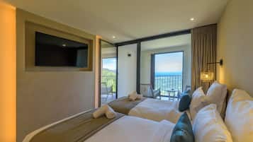 ツインルーム バルコニー シービュー | ミニバー、セーフティボックス (室内)、デスク、WiFi (無料)