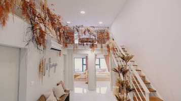 Deluxe Apartment, 2 Bedrooms, City View | Living area | LED TV
