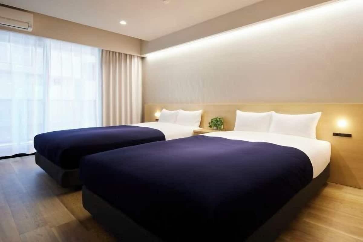 1 bedroom, desk, blackout curtains, iron/ironing board