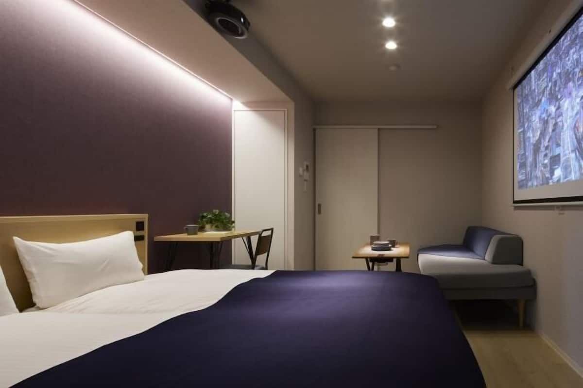 1 bedroom, desk, blackout curtains, iron/ironing board