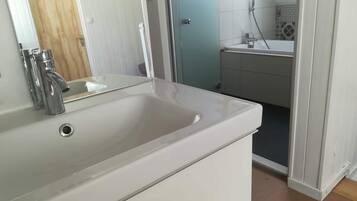 Hair dryer, towels, toilet paper