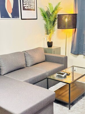 Apartment, 1 Bedroom, Balcony, City View | Living area - New Modern 2 Room Apt With Free Parking, Oslo (Lorenskog)