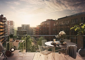 Apartamento, 1 habitación, balcón, vistas a la ciudad | Restauración