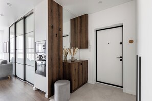 Comfort Studio, City View | Blackout drapes, soundproofing, iron/ironing board, free WiFi - Stylish studio near the National Library (Minsk)